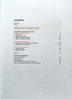 Meeting Together contents page